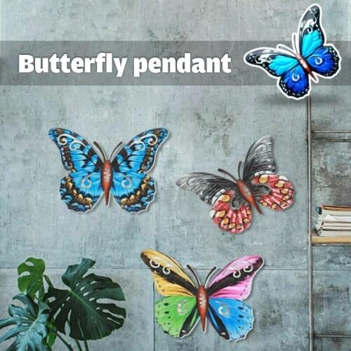 4pcs Metal Butterfly Wall Decoration Hanging Ornament Sculpture Wall Artwork Garden Yard Decor Miniaturas Crafts Outdoor Statues
