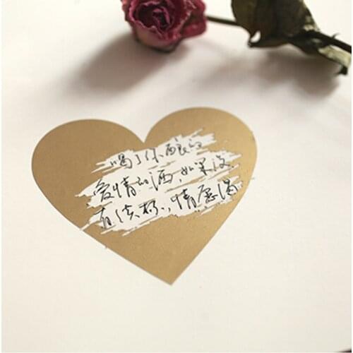 50Pcs Scratch Off Sticker 70x80mm Heart Shape Gold Color Blank Secret Code Cover Home Game Wedding Message Sticker