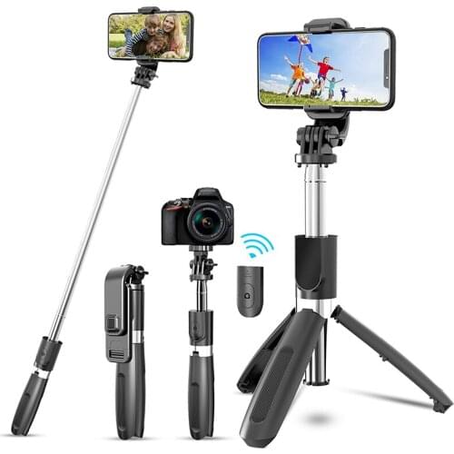 Wireless Selfie Stick Portable Mini Tripod Retractable Monopod Multifunctional Selfie Stick Tripod for Phone Gopro Camera