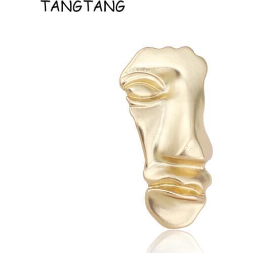 TANGTANG Mask Brooch Golden Plating Large Brooch Pin Pendant High Polished Halloween Jewelry Decoration Suit Ornament Brooches
