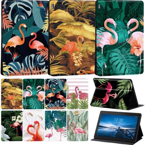 Case for Lenovo Tab E10 10.1 Inch/Tab M10 10.1" Flamingo Pattern Tablet Stand Cover for Tab M10 FHD Plus 10.3" TB-X606F