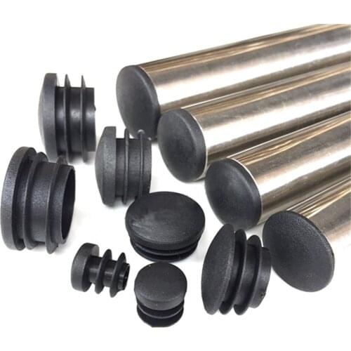 Black Curved Round Pipe Plug 16 19 25 28 32 35mm Cushion Chair Stool Plug Rubber Stopper Tube Cover