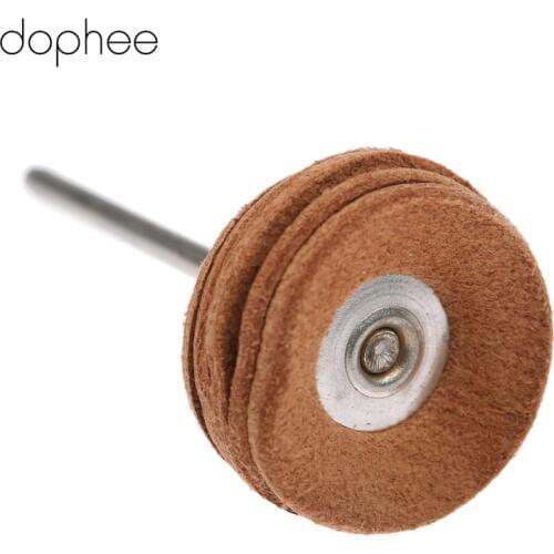 Dophee 10Pcs Dremel Accessories 22mm Leather Polishing Buffing Wheels for Rotary Tools 3mm Shank Jewellery Polishing Tools