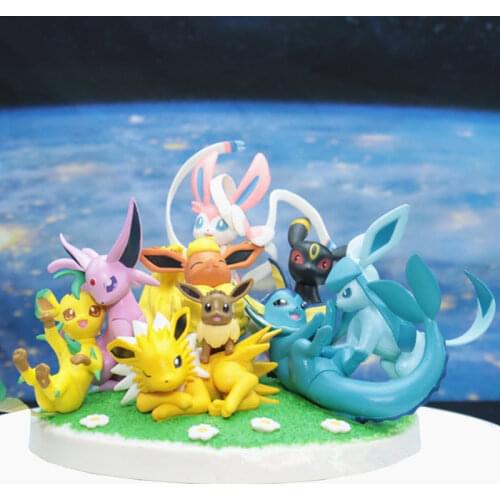 Pokemon Nine models Ibrahimovic family exquisite boxed Figure model car ornaments The best Christmas gift for friends