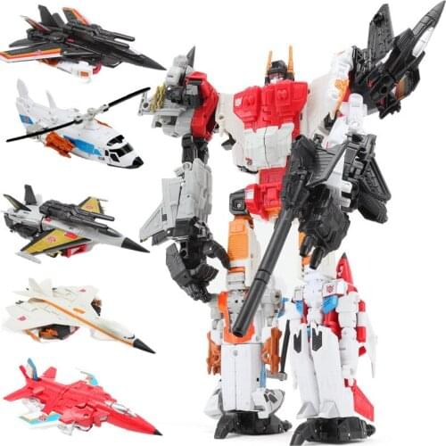 Haizhixing NEW movie 5 in 1 Anime Devastator Transformation toys Robot Car Boy Action Figures Aircraft Dinosaur Model Kids toy