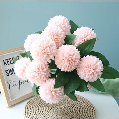 Artificial Flowers for Decoration High Quality Fake Flowers Bouquet Silk Ball Chrysanthemum Flower Home Wedding Party Decor