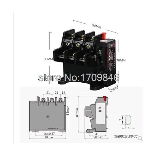 JR36-63 20-32A Adjustable 3-Pole 1NO 1NC Thermal Overload Relay