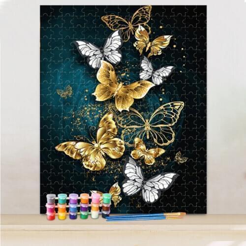 RUOPOTY DIY Painting By Numbers Jigsaw Puzzle For Adults Butterfly Animals Acrylic Diy Gift Wall Art Picture Home Decors Artwork
