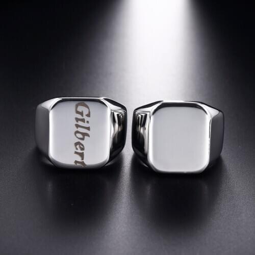 Personalize Stainless Steel Rings For Men Women Polished Customize Initial Letter Name Gold Color Finger Ring Men Jewelry Gift