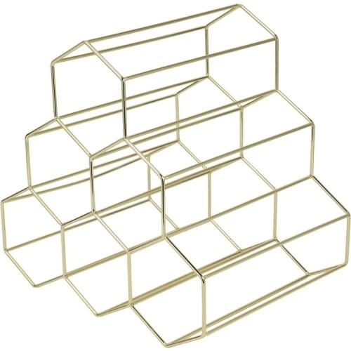 Creative Geometric Wine Rack Metal Simple Household Grape Wine Rack Restaurant Living Room Bar Wine Cabinet Wine Display