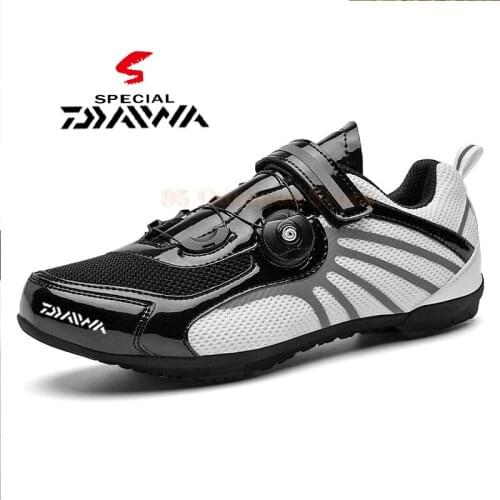 Daiwa Men Women Mountain Bike Shoe MTB Flat Bicycle Sneakers Road Bicycle Footwear Fishing Anti-Skid Outdoor Casual Bike Sneaker