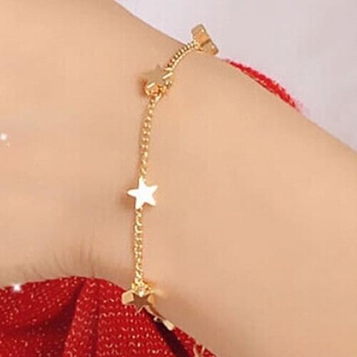 Hot Sales Selling Womens Gold Tone Bracelet Ankle Chain Love Heart Star Bangle Barefoot Anklet A3QO