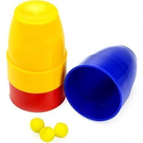 Small Mini Three Cups & Balls Close Up Magic Tricks Illusion Magia Children Kids Fun Toy Magic Props 2021