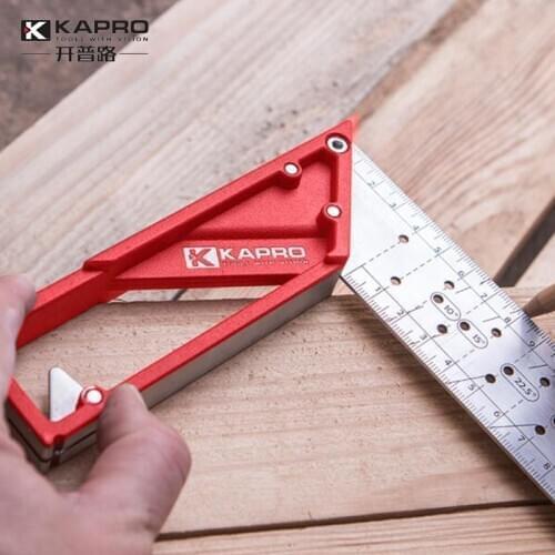 Kapro stainless steel square 45 ° 90 ° carpenters ruler marking steel ruler marking angle ruler