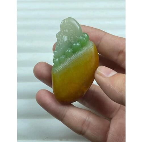 Natural 7A hetian jade Handcarved talisman yellow green jade pendant jade necklace women men pendants jewelry jade necklaces