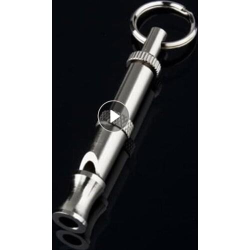 New Silver Dog Whistle Pet Dog Training Obedience Whistle Stainless Steel Key Chain Discipline Dog Pigeons Trainings Supplies