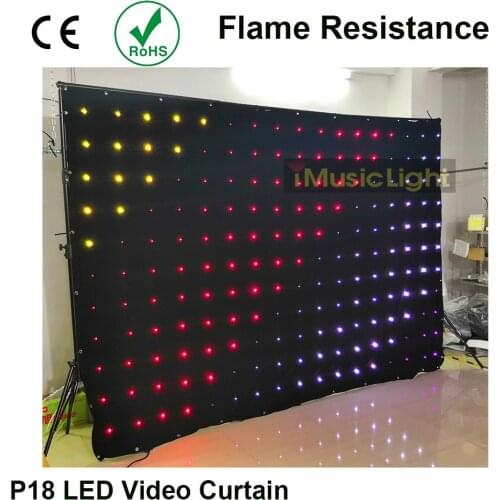 P18 2M*3M RGB LED Video Curtain DMX Controller With 80 Animation Programs For DJ Wedding Backdrops LED Vision Cloth