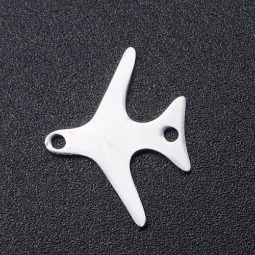 5pcs/lot 100% Stainless Steel Plane Charms Wholesale Never Tarnish Top Quality Bracelets Pendants Jewelry Making Charms