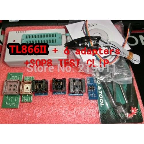 TL866II PLUS Universal Programmer Support Over 13000 Chips USB Programmer with 6PCS Socket and SOP8 TEST CLIP FREE SHIPPING