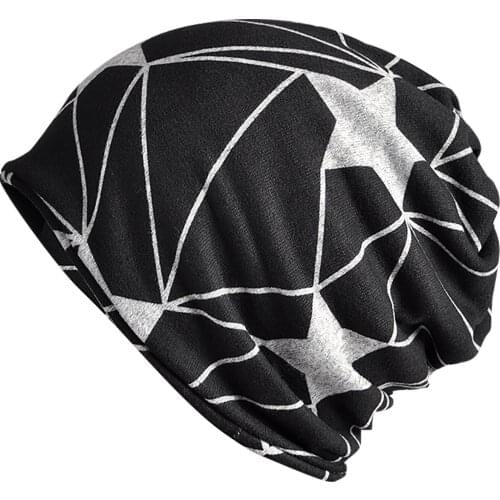 Star Print Men Women Beanies Fashion Keep Warm Cover Ear Flap Adult Skullies Casual Simple Western Style Autumn Winter Adult Hat