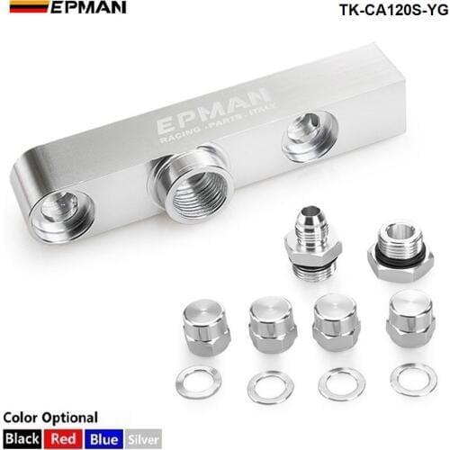 EPMAN Sport Twin Fuel Pump Billet Aluminum Assembly Outlet Manifold for 044 fuel pump For Jeep Cherokee 91-01 TK-CA120S-YG