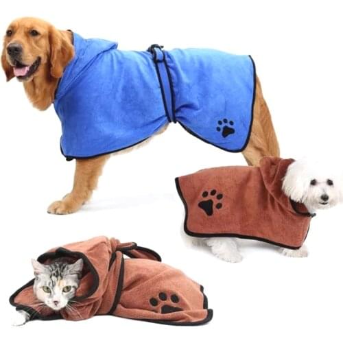 Super Absorbent Dog And Cat Baths Towels Bathrobe Blanket Dual Purpose Pet Products Clothes And Towel For Dogs Large Breeds