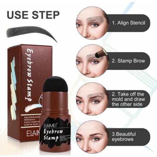 1 Set Brow Stamp Shaping Kit One Step Eyebrow Shaping Makeup Set Waterproof Long Lasting Brow Powder Stamp Eyebrow Pen Brushes