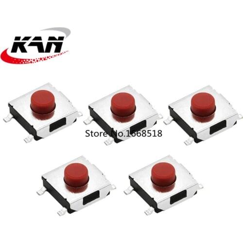 1000Pcs micro switch Tact Switch 6x6x3.7mm Button red button reset switch SMD 4Pins 6*6*3.7mm Push button switch