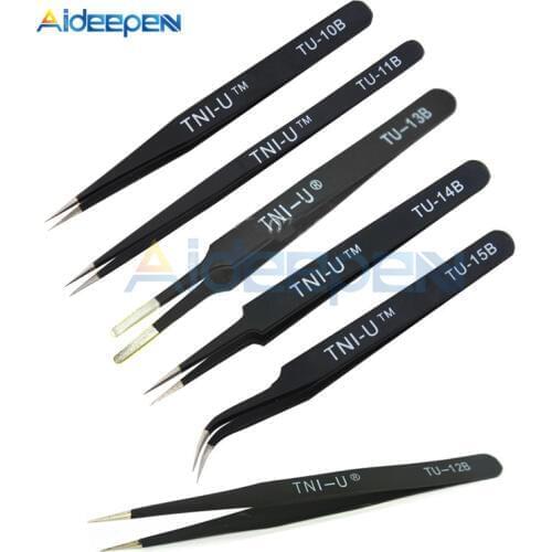 TU-10B/TU-11B/TU-12B/TU-13B/TU-14B/TU-15B Anti-static ESD Stainless Steel Tweezers Curved Straight Tweezers Repair Tools