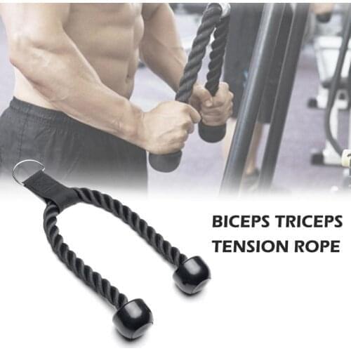 Gym Accessories Biceps Rope Tricep Band Double End Pull Rope Cable Machine Attachment For Bodybuding Gym Fitness Equipment