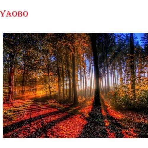 Diy diamond painting Autumn Forest Trees landscape diamond Embroidery mosaic diamant painting 3d cross stitch diamond pictures