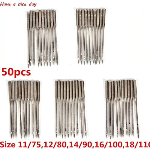 50Pcs 11/75,12/80,14/90,16/100,18/110 Home Sewing Needle Household Sewing Machine Needles DIY Sewing Accessories Drop Shipping