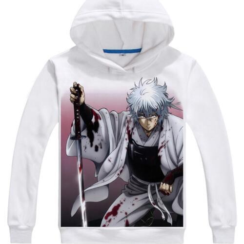 Gin Tama Silver Soul Hoodie Anime Sakata Gintoki Cosplay Cartoon Pullover Cute Sweatshirts Japanese Cartoon Fans