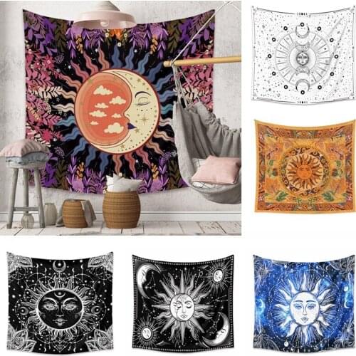 Tapestry Room Decor Wall Hanging Landscape Boho Sun Moon Witchcraft Home Decor Mural Tapestry Occult Anime Aesthetic Blanket