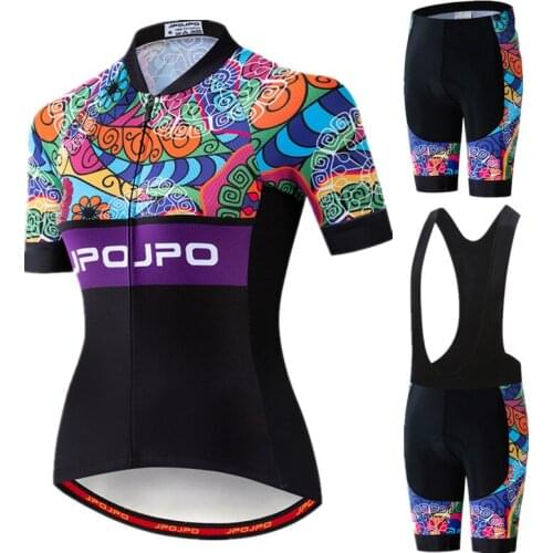 JPOJPO 2021 Pro Cycling Clothing Women Team Cycling Sets Bike uniform Summer Racing Cycling Jersey Set Road MTB Bicycle Wear