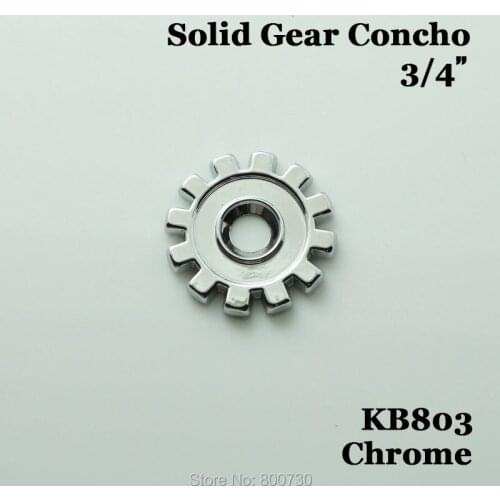 KB803) 10pc 3/4" (2.0 cm) Solid Gear Steampunk Bezel Concho Leathercraft Chrome