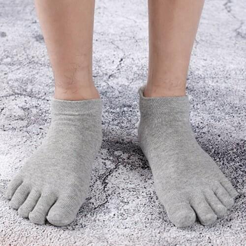 Compression Toe Socks Men Women Breathable Ankle Socks White Novel Cotton Socks For Yoga Sport