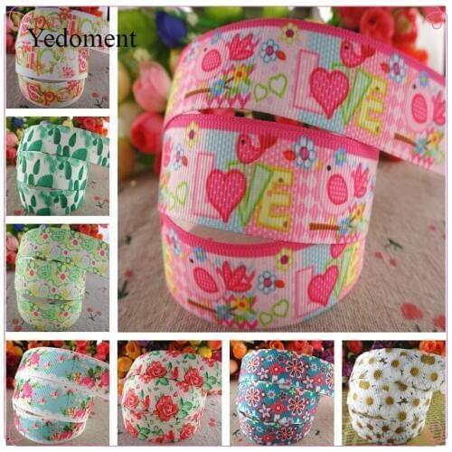 7/8" (22mm) 10 yards/lot flowers printed grosgrain ribbons animals ribbon DIY handmade materials MD18022628