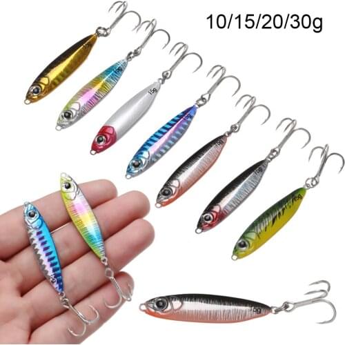 Metal Fishing Lures Bass Fishing Jigs Weights 10g 15g 20g 30g Holographic Ephemera Jig Trolling Lure Saltwater Lures Isca