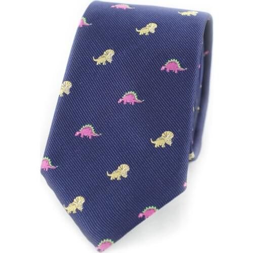 Microfiber Jacquard Dinosaur Pattern Necktie Animal Tie Fathers Day Birthday Gift Tie