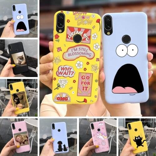 Cute Candy Painted Cover For Xiaomi Redmi 7 Case Redni7 Phone Cases Soft Slim Silicone Fundas For Xiaomi Redmi 7 Bumper 6.26inch