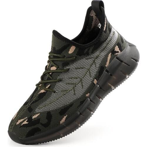 Mens Camo Leaf Lace Up Flats Sneakers Sport Shoes Casual Camouflage Breathable Shoes Korean Styles 2Colors New