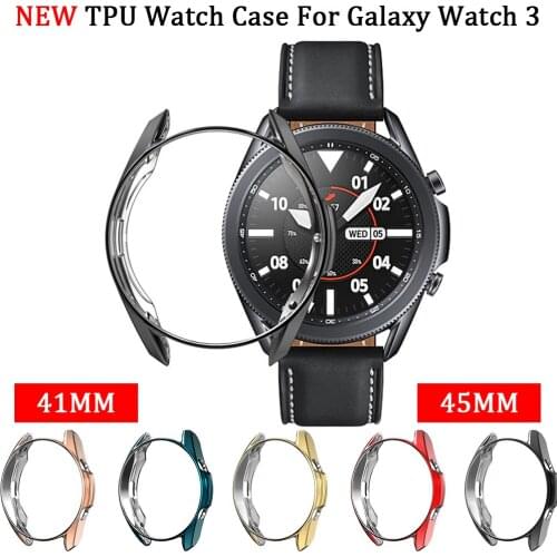 Soft TPU Watch Protective Cases For Samsung Galaxy Watch 3 41MM Plating Electroplating Protective Cover For Galaxy Watch 3 45MM