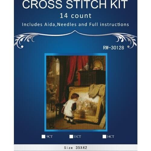 Top Quality Lovely Cute Counted Cross Stitch Kit Similar cross stitch dim JCS 14CT higher quality dmc thread girl in the mirrors