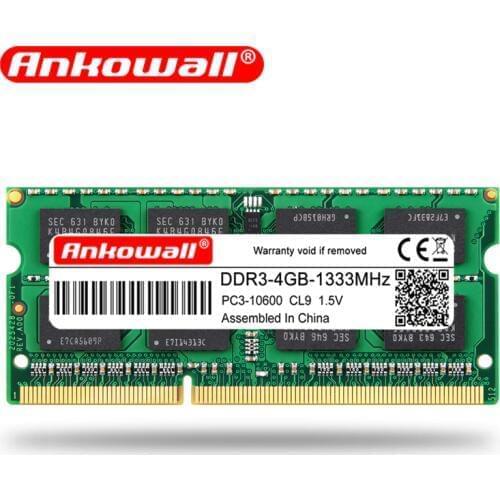 Ankowall Laptop ram DDR3 2GB 4GB 8GB 1600/1333 MHz SO-DIMM DDR 3 Notebook Memory 204pin 1.5V Lifetime Warranty