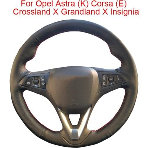 Original Car Steering Wheel Cover For Opel Astra (K) Corsa (E) Crossland X Grandland X Insignia Leather Braid For Steering Wheel