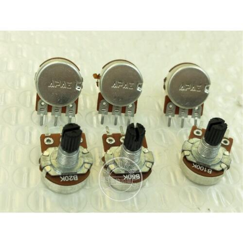 Original new 100% import RK163N 21 single potentiometer B20K B50K B100K handle length 15MM midpoint (SWITCH)