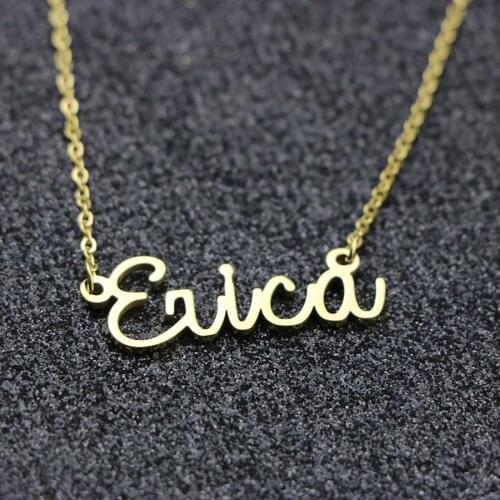 Personalized Name Pendant Necklaces Birthday Gift Gold Color Letter Necklace Custom Stainless Steel Name Necklaces