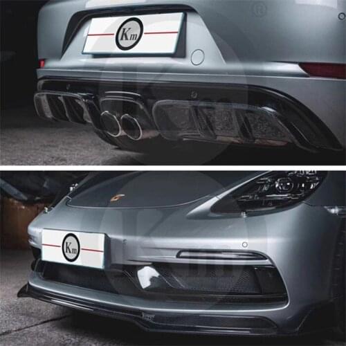 Suitable for 718 Porsche Gts, Refit Rear Lip Carbon Fiber and Front Shovel of Cayman Boxster