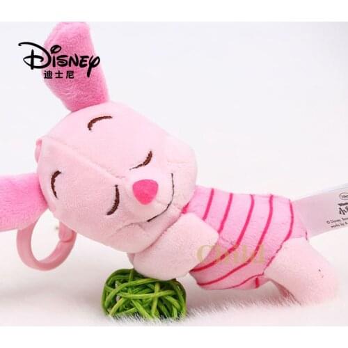 Genuine Disney Piglet Piglet Plush Toys Cute Pig Doll School Bag Pendant Backpack Shoulder Bag Pendant Small Doll